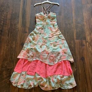 Floral pattern tiered dress